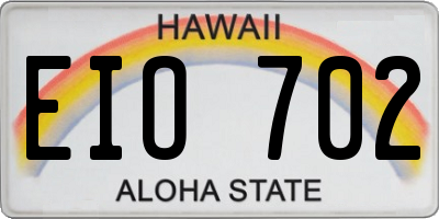 HI license plate EIO702