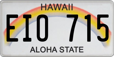 HI license plate EIO715