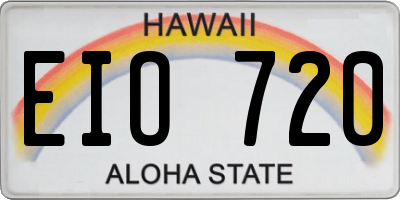 HI license plate EIO720