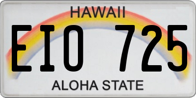 HI license plate EIO725