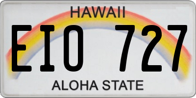 HI license plate EIO727