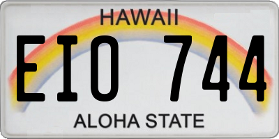 HI license plate EIO744