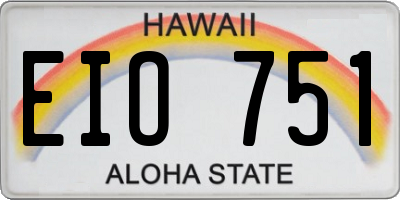HI license plate EIO751