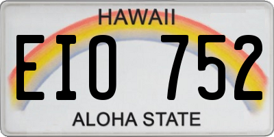 HI license plate EIO752