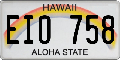 HI license plate EIO758