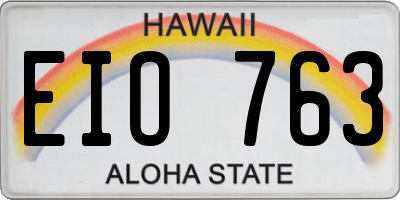 HI license plate EIO763