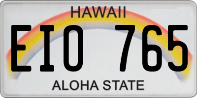HI license plate EIO765