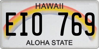 HI license plate EIO769