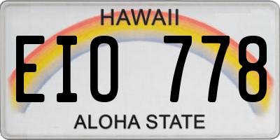 HI license plate EIO778