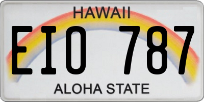 HI license plate EIO787