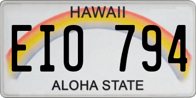 HI license plate EIO794
