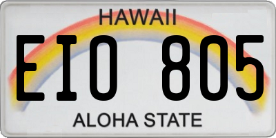 HI license plate EIO805