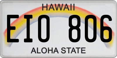 HI license plate EIO806