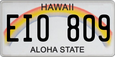 HI license plate EIO809