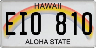 HI license plate EIO810