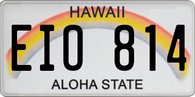 HI license plate EIO814
