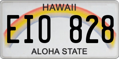 HI license plate EIO828