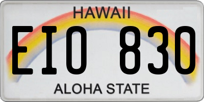 HI license plate EIO830