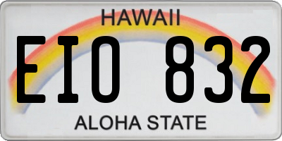 HI license plate EIO832