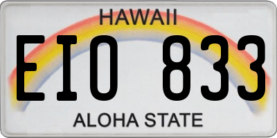 HI license plate EIO833