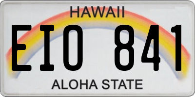 HI license plate EIO841