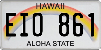 HI license plate EIO861