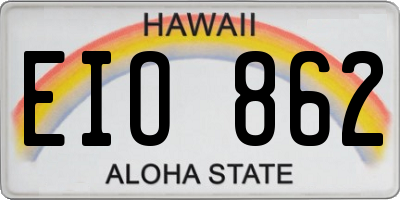 HI license plate EIO862