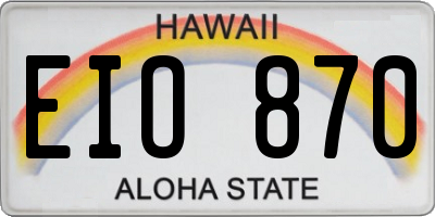 HI license plate EIO870