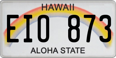 HI license plate EIO873