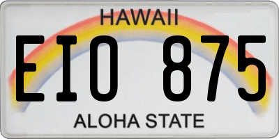 HI license plate EIO875