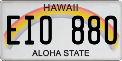HI license plate EIO880