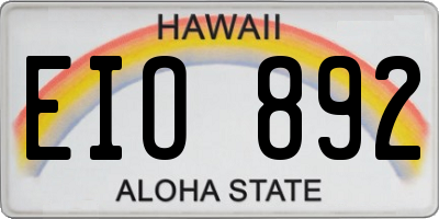 HI license plate EIO892