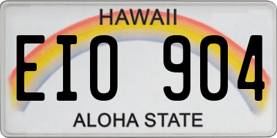 HI license plate EIO904