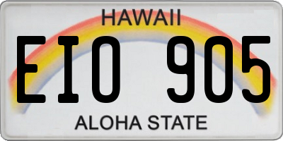 HI license plate EIO905