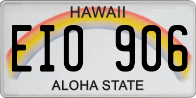 HI license plate EIO906