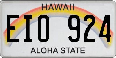 HI license plate EIO924