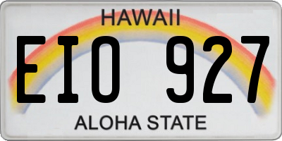 HI license plate EIO927