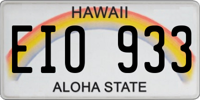 HI license plate EIO933