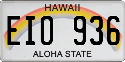 HI license plate EIO936