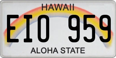 HI license plate EIO959