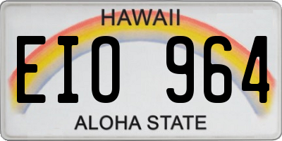 HI license plate EIO964