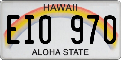 HI license plate EIO970