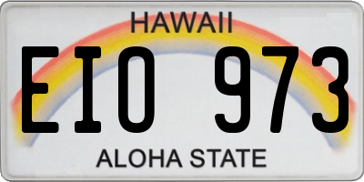 HI license plate EIO973