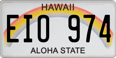 HI license plate EIO974