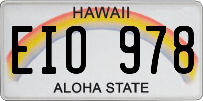 HI license plate EIO978