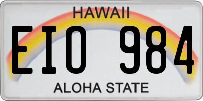 HI license plate EIO984
