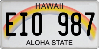 HI license plate EIO987