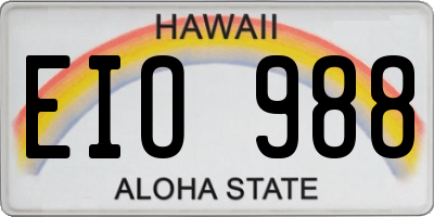 HI license plate EIO988