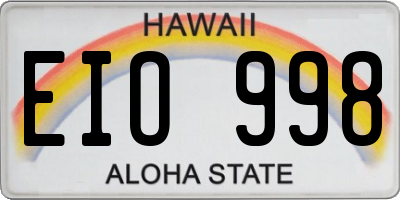 HI license plate EIO998