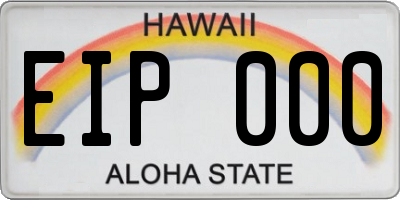 HI license plate EIP000